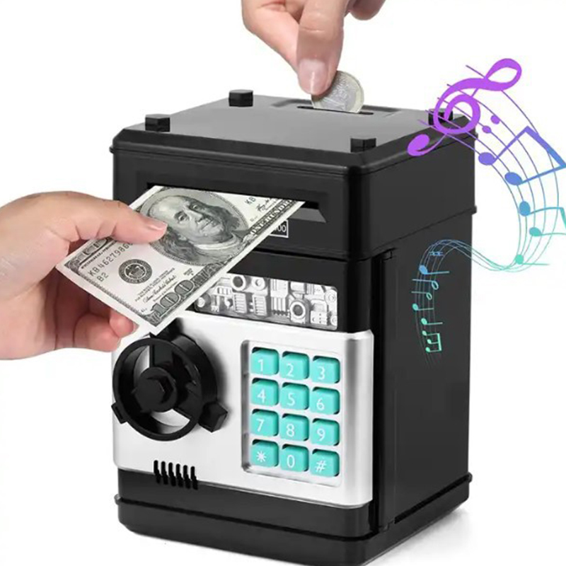 Coin Operated Kiddie Ride - クリエイティブ貯金箱自動ミニ安全コイン現金節約貯金箱パスワードカウンターコードキーロックコイン銀行 ATM 子供ギフト