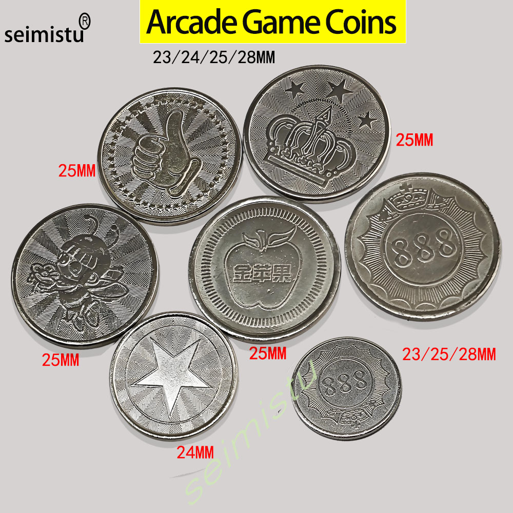 Arcade Games And Vending - 100個 ステンレス製 23/24/25mm トークン クラウンデザイン アーケードコイン