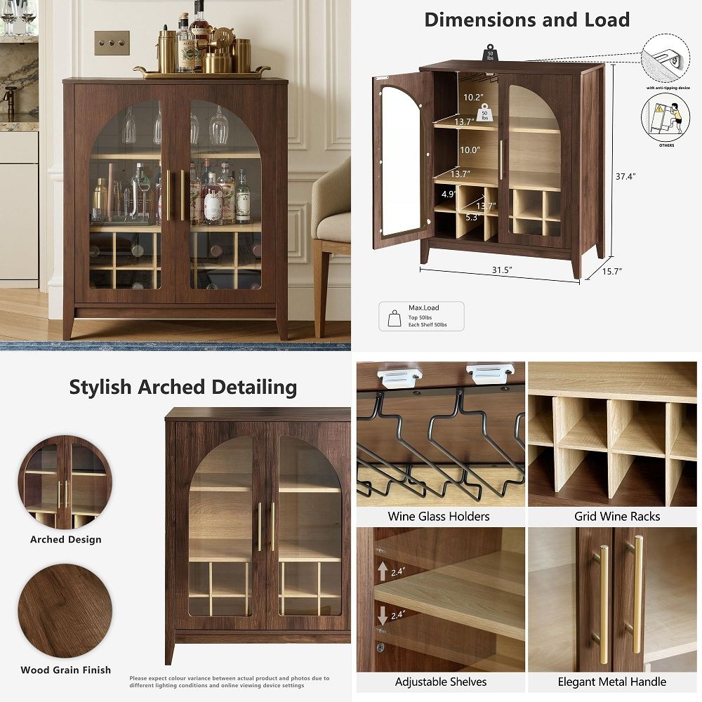 背の高い収納キャビネット、ガラス扉付き溝付きパントリーキャビ - Glass Cabinet Display のレビューと価格