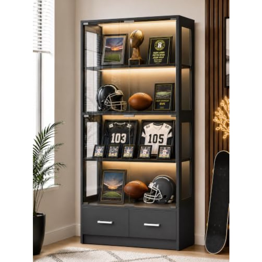 67インチのスポーツ記念品用ガラスディスプレイキャビネット、 - Glass Cabinet Display のレビューと価格