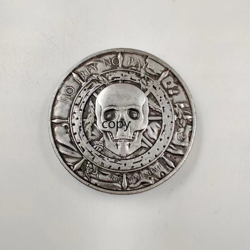 7つのシリーズアメリカの海賊コイン魔法の頭蓋骨帆船パターン彫 - Token Coin Mechanism のレビューと価格