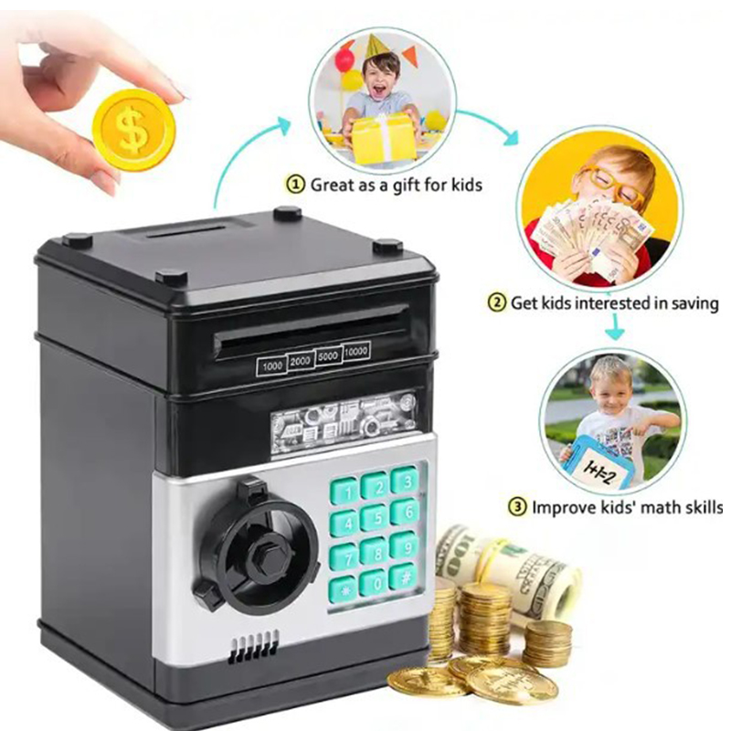 クリエイティブ貯金箱自動ミニ安全コイン現金節約貯金箱パスワー - Coin Operated Kiddie Ride のレビューと価格