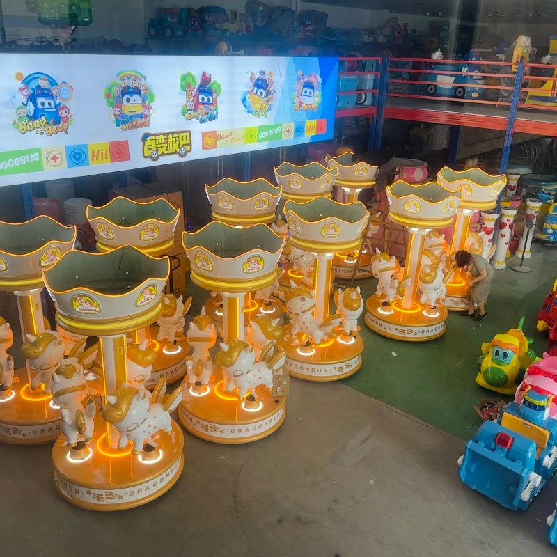 格安のコイン式3人乗りメリーゴーランド、子供用音楽付き回転木 - Coin Operated Kiddie Ride のレビューと価格